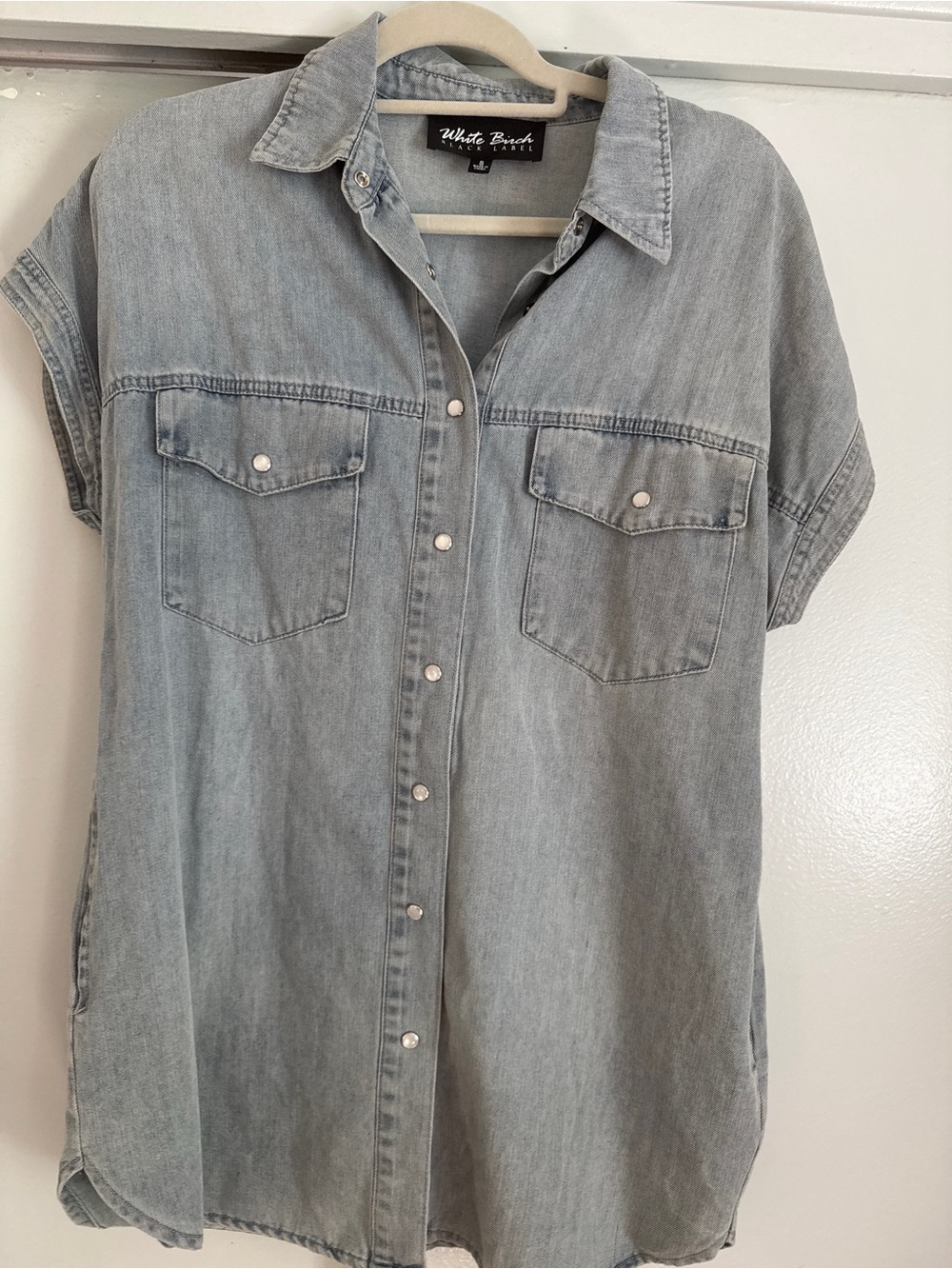 White Birch Light Blue Denim Button-Up Shirt or short dress